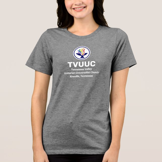 Chalice / TVUUC Grey Grey Tri-Blend Shirt (Front)