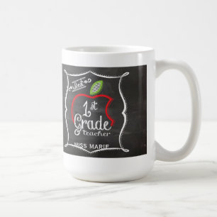 Chalk 1st Grade Personalised Teachers Coffee Mug