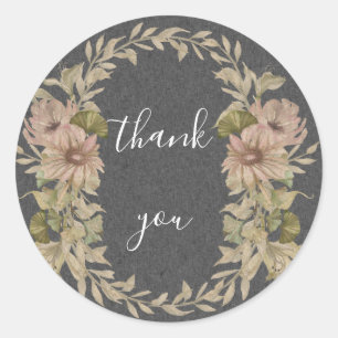 Chalk and Floral Thank You envelope seal