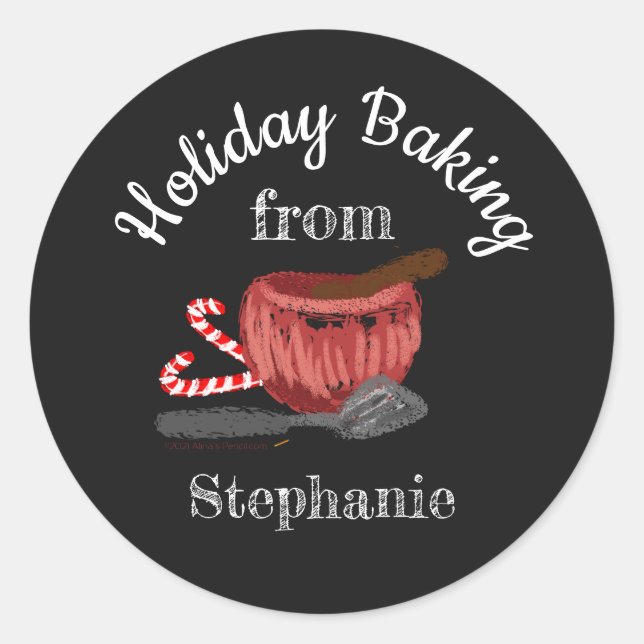Chalk Art Christmas Baking Label Homemade Goodies (Front)