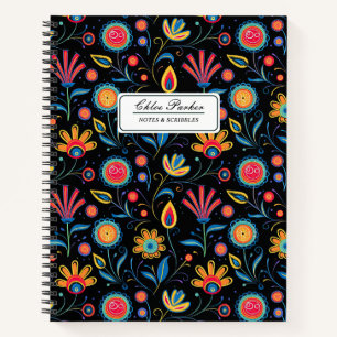 Chalk Art Whimsical Blooms Notebook