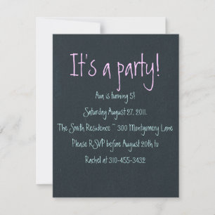 "Chalk Board" Customisable Party Invitation