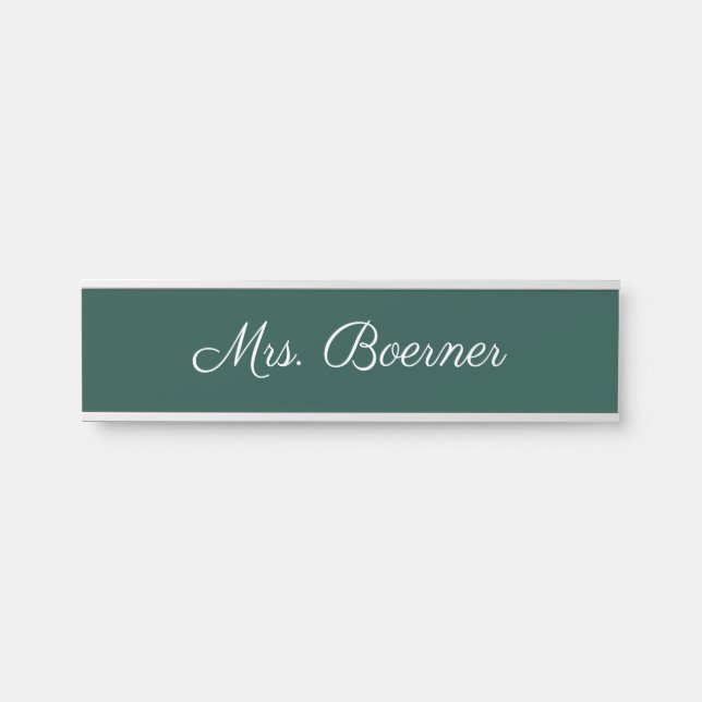 Chalk Board Green Teacher's Hanging Wall Nameplate (Front)