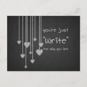 Chalk Board Heart School Kids Valentines Holiday Postcard