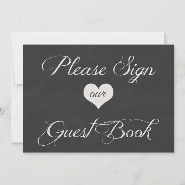 Chalk Board Hearts Wedding | Guest Book (Front)