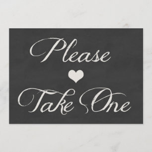 Chalk Board Hearts Wedding Take One Invitation
