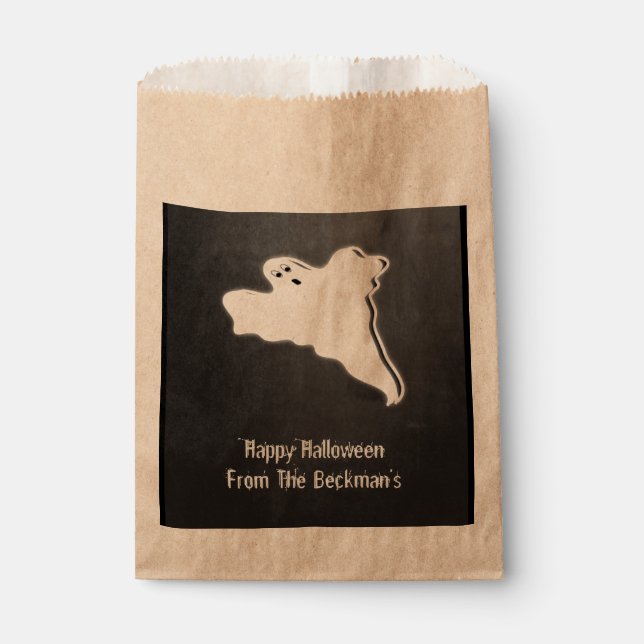 Chalk Board Spooky Halloween Ghost Favour Bags (Front)