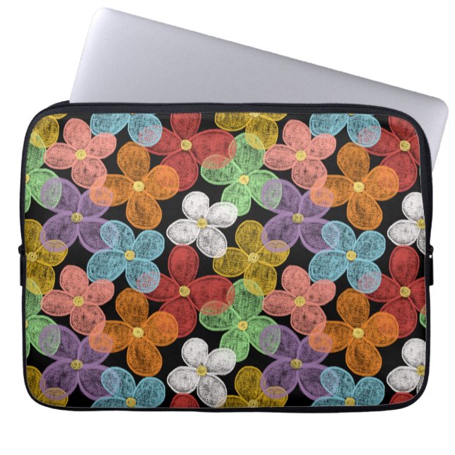 Chalk Daisies Laptop Sleeve (Front)
