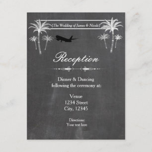 Chalk Destination Travel Wedding Reception Card