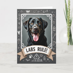 Chalk Dog Portrait Birthday Card