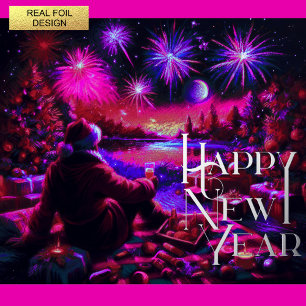 Chalk Drawing Inspirational New Year's Card