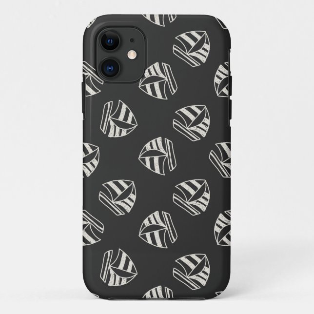 Chalk Drawn Sailboat Pattern Case-Mate iPhone Case (Back)
