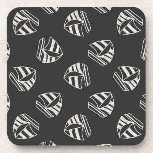 Chalk Drawn Sailboat Pattern Coaster