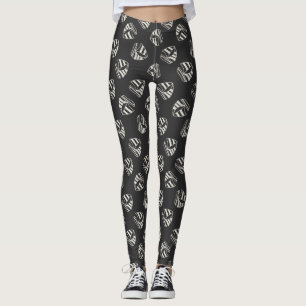 Chalk Drawn Sailboat Pattern Leggings