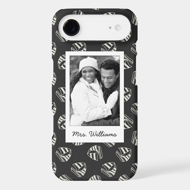 Chalk Drawn Sailboat Pattern | Your Photo & Name Case-Mate iPhone Case (Back)