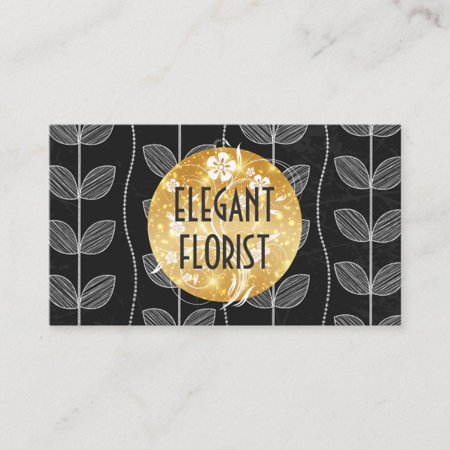 Chalk Flower Doodles Business Card (Front)