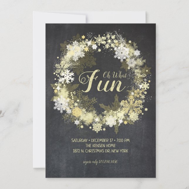 Chalk Full Merry Glam Christmas Party Invitation (Front)