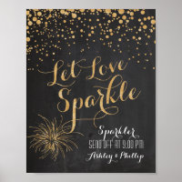 Chalk Glitter Let Love Sparkle, Sparkler Send off