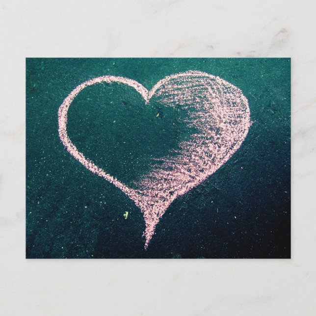 Chalk Heart Love Postcard (Front)
