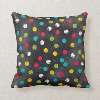 Chalk It Up! Rainbow Polka Dots – Chalkboard Print Cushion