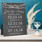 Chalk Lights Our Love Story Timeline Wedding Decor