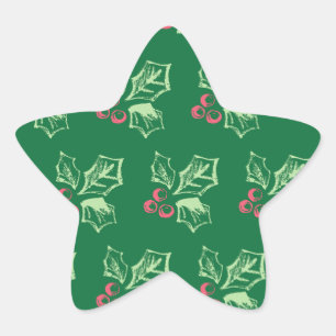 Chalk Mistletoe Pattern Star Sticker