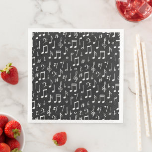chalk music notes signs seamless pattern napkin