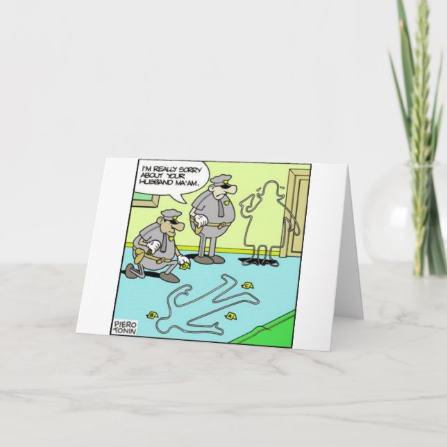 Chalk Outline Funny Police Gifts & Collectibles Card (Front)