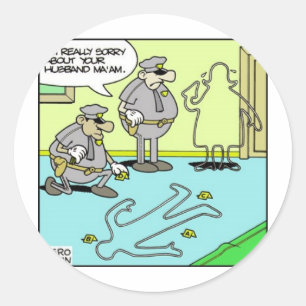 Chalk Outline Funny Police Gifts & Collectibles Classic Round Sticker