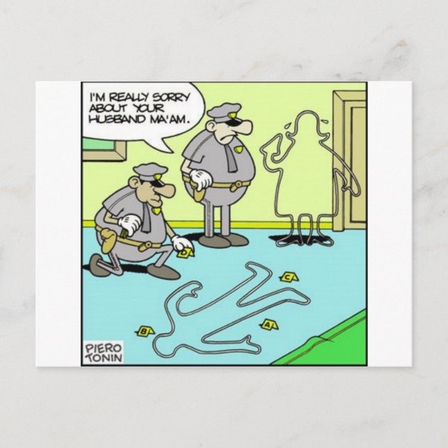 Chalk Outline Funny Police Gifts & Collectibles Postcard (Front)