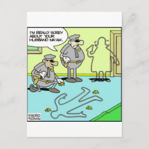 Chalk Outline Funny Police Gifts & Collectibles Postcard