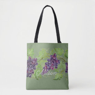 Chalk Purple Grapevine Chalk Board Grapes Tote Bag
