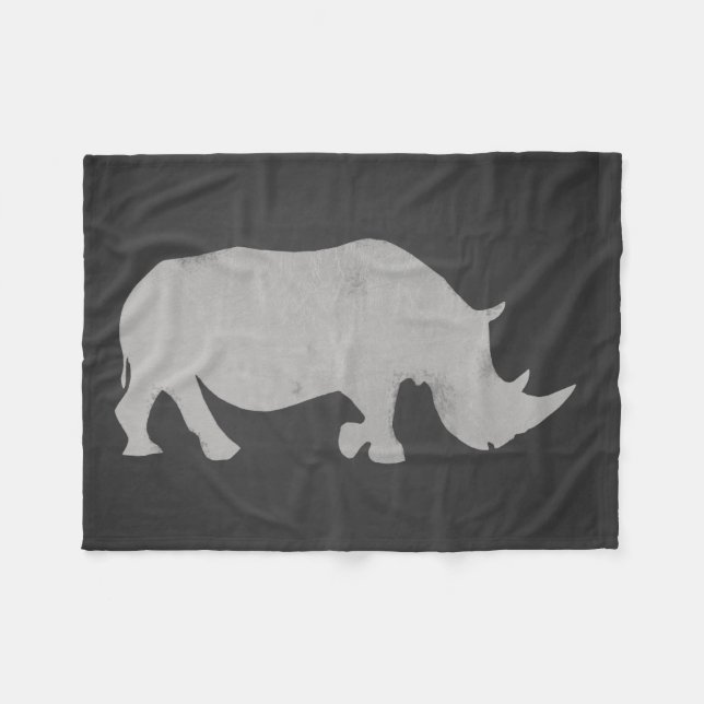 Chalk Rhino Fleece Blanket (Front (Horizontal))
