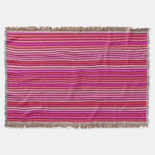 Chalk Stripes - Burgundy, Violet, Pink Throw Blanket