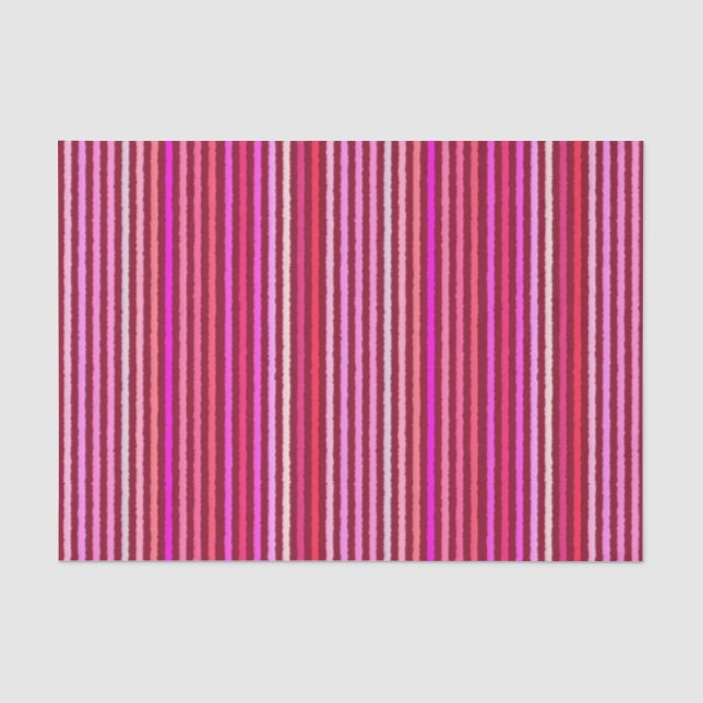 Chalk Stripes - Burgundy, Violet, Pink Tissue Paper (Front)