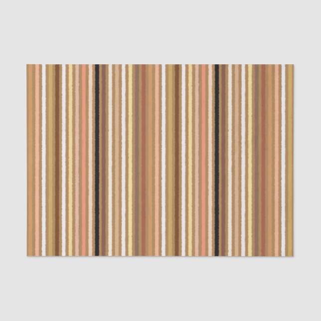 Chalk Stripes - Camel Tan and Gold Tissue Paper (Front)
