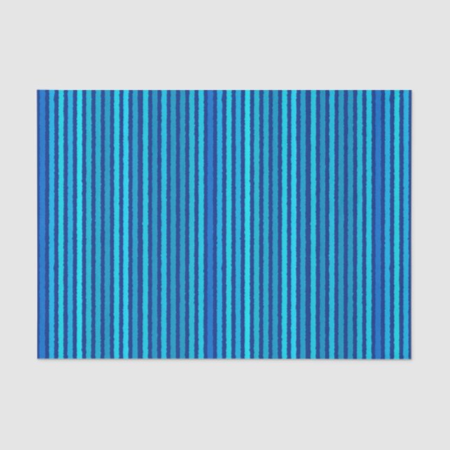 Chalk Stripes - Cobalt and Sky Blue Tissue Paper (Front)