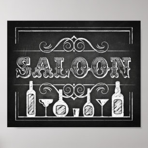 Chalk Style Party Print / SALOON Sign
