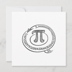 Chalk Style Pi Symbol with Digits – Math Pi Day Holiday Card