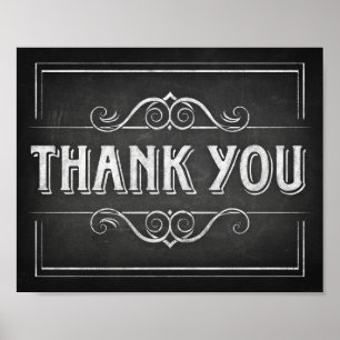 Chalk Style THANK YOU Sign Print