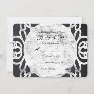 Chalk Vintage Frame Elegant Wedding RSVP Card