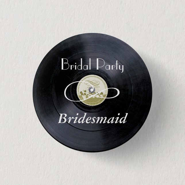 Chalk vinyl bridal party PERSONALIZE 3 Cm Round Badge (Front)