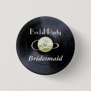Chalk vinyl bridal party PERSONALIZE 3 Cm Round Badge