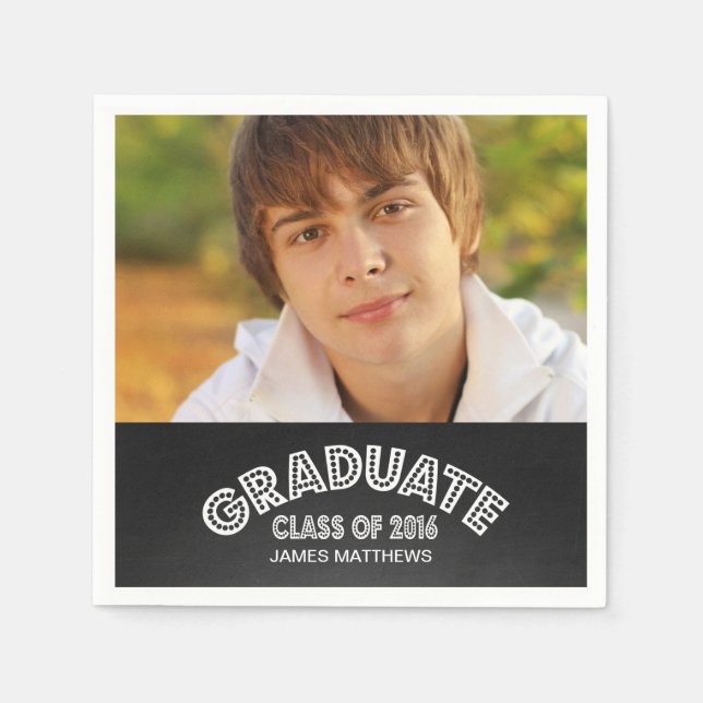 CHALKBOARD 2016 GRADUATION PARTY PAPER NAPKINS (Front)