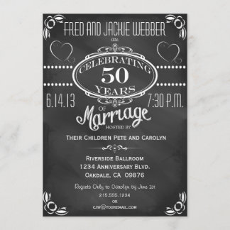 Chalkboard 50th Anniversary Party Invitation