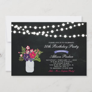 Chalkboard 50th Surprise Birthday Party Invitation