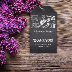Chalkboard Adventure Awaits Baby Shower Gift Tags