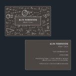 Chalkboard Algebra Math Tutor business card<br><div class="desc">A simple modern design featuring some math formulas written in white on a dark background. This would be perfect for anybody working as a tutor or teacher for Math students.</div>