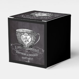 Chalkboard Alice in Wonderland tea party teacup Favour Box