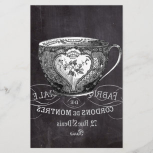 Chalkboard Alice in Wonderland tea party teacup Stationery